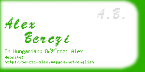 alex berczi business card